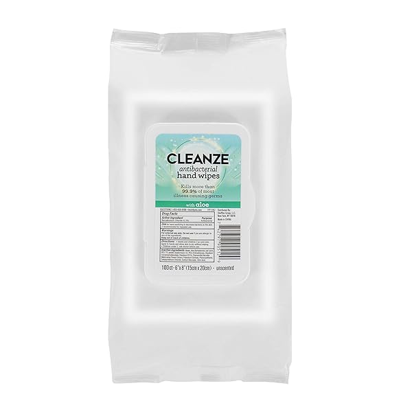 CLEANZE ANTIBACTERIAL HAND SANITIZING WIPES WITH ALOE, ALCOHOL-BASED...