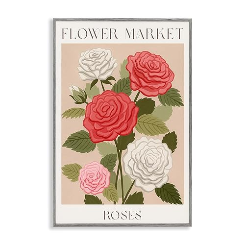 Stupell Industries Flower Market Roses Gray Framed Giclee Art design by Courtney Haley, 24 x 16 - Amazon deal for $51.53
