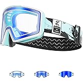 KAPVOE ski goggles Magnetic lens, Anti-fog, UV400 protection, Suitable for men, women and teenagers K719