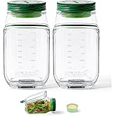 Prepara Salad Pod, Set of 2 - Dressing Capsules Included | BPA-Free Tritan, 4.5-Cup Capacity, Leakproof &amp; Mess-Free Capsules, Ideal for Meal Prep &amp; Salads, Vertical Layer Storage