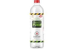 SMART FUEL ETHANOL Smart Fuel 1 Liter - Bioethanol Fuel for fireplaces, Stoves and Burners. Denatured Alcohol (1.06 Quart) Clean Burning, Sustainable Fuel
