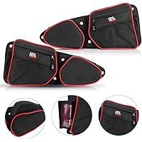 KEMIMOTO Door Bags Compatible with RZR, Upgraded Zipper Storage Bags with Cup Holder and Removable Knee Pad Compatible with 2