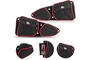 KEMIMOTO Door Bags Compatible with RZR, Upgraded Zipper Storage Bags with Cup Holder and Removable Knee Pad Compatible with 2