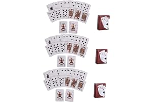 NUOBESTY 3 Set Mini Poker Cards Compact Travel Decks for Parties and Games Space-Saving Portable Playing