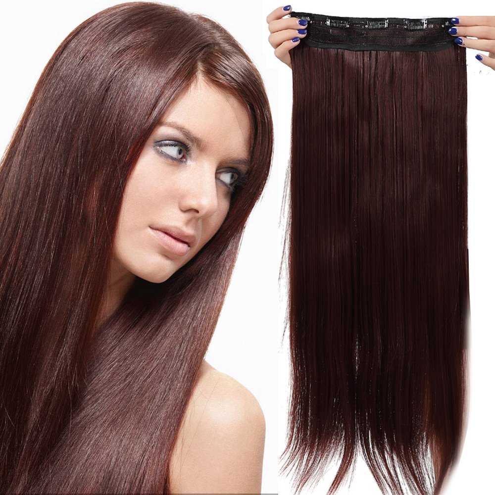 Haarteil Clip in Extensions 1 Tresse 5 Clips Haarverlängerung Human
