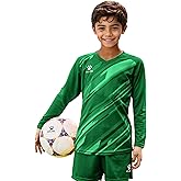 KELME Kids Padded Goalie Shirt,Youth Goalkeeper Jersey,Long Sleeve Soccer Football Training Uniform