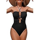 Women's One Piece Swimsuit Tummy Control Bathing Suit Sexy Flattering Cutout Criss Cross Swimwear