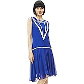 BABEYOND Women’s 1920s Inspired Dress - Flapper Dress Low-Waist Dress Sleeveless Party Chiffon Dress for Women