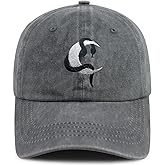 Yuawoi Black Snake Moon Embroidered Baseball Cap, Gothic Style Adjustable Hat for Men Women
