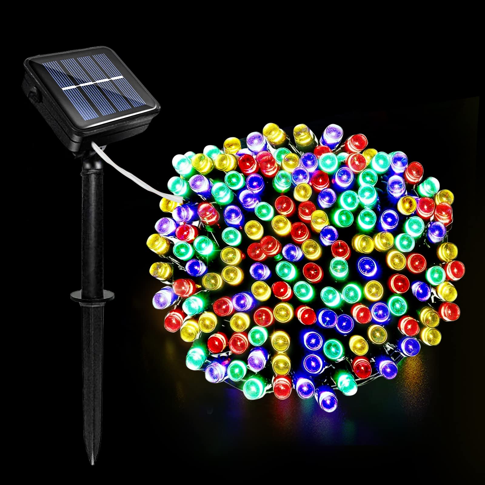 Acxilexy Solar Fairy Lights Outdoor, 39ft 100 LED Solar Fairy String Lights, Waterproof Solar String Lights, 8 Modes Copper Wire Solar Lights for Tree Wedding Garden Christmas Party