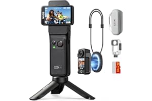 SJCAM C400 Vlogging Combo,4K Pocket Handheld Camera,7H Power use, 6-Axis Stabilization Action Camera,2.29'' Big Touch Screen,30M Waterproof Werable Body Cam,Vlogging Camera for YouTube Live Streaming