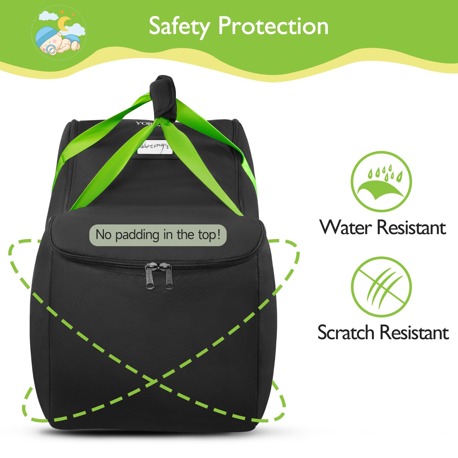 YOREPEK Infant Car Seat Travel Bag Compatible with All Nuna Pipa Car Seat and Base or Chicco KeyFit 30 and Base, Padded Car Seat Bags for Air Travel,Car Seat Gate Check Bag with 5 Protective Feet