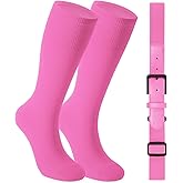 WERFORU Baseball Socks and Non-Metal Nickel-Free Belt-Adjustable Belt with Non-allergic Plastic Buckle Softball Socks for kid