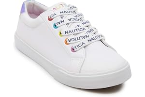 Nautica Girls Fashion Shoe - Lace-Up Low-Top Tennis Sneakers for Big Kids, Little Kids & Toddlers (Regular Heel/Platform Sole)