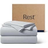REST&reg; Evercool&reg;+ Cooling Sheet Set for Hot Sleepers, Queen | Q-Max>0.44 Night Sweat Bed Sheets, Ionic+ Self-Cleaning Silver Yarn for Sensitive Skin - 2 Pillowcases, 1 Fitted/Flat Sheet