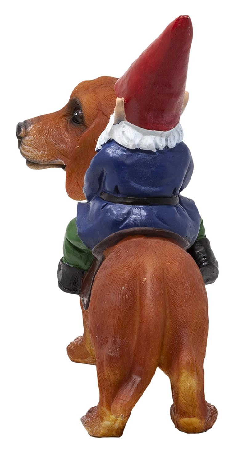 Funny Guy Mugs Gnome and a Dachshund Garden Gnome Statue Indoor