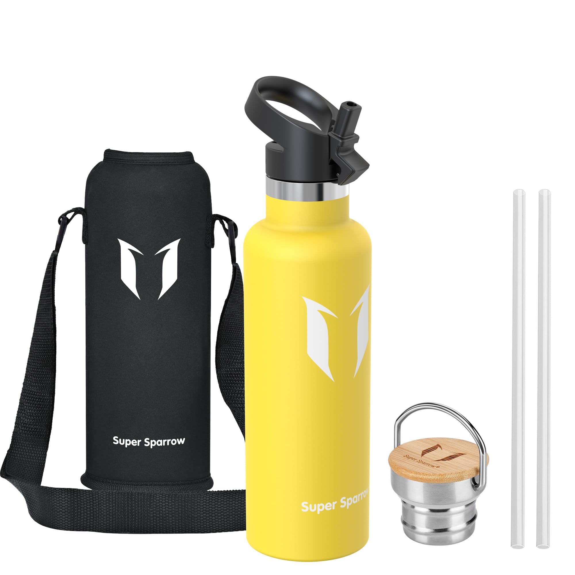 Super Sparrow Stainless Steel Water Bottle - 750ml - Vacuum Insulated Metal Water Bottle - Standard Mouth Flask - BPA Free - Straw Water Bottle for Gym, Travel, Sports โ image 1