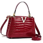 Satchel Bag for Women, Crocodile Leather Purse Top Handle Purse Small Crossbody Handbag Women's Shoulder Tote Bag
