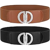 TRIWORKS Women Wide Elastic Waist Belts Wide Stretchy Belts for Dress Fashion Ladies Belt