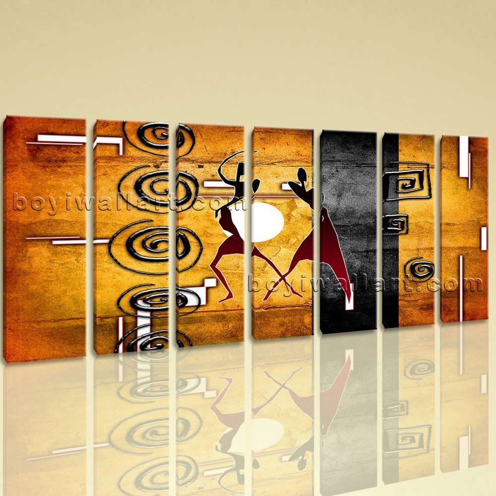 Extra Large African Retro Figure Wall Art HD Giclee Print