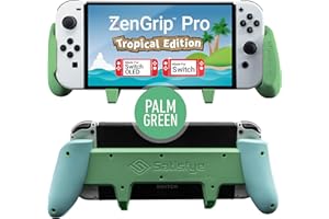 Satisfye - ZenGrip Pro Gen 3 OLED, a Switch Grip Compatible with Nintendo Switch - Comfortable & Ergonomic Grip, Joy Con & Switch Control. #1 Switch Accessories Designed for Gamers (Green)