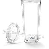 Mr. Coffee Iced Coffee Tumbler, 22 Oz., with Lid and Straw, Clear
