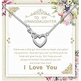 Alittlecare Granddaughter Necklace From Grandmom - Interlocking Heart Necklace Filled With My Love - Gift for Granddaughter On Birthday/Christmas/Mother's day/Graduation/Wedding/Valentines