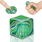 Squishy Fidget Toys Stress Cube, 1.38"*1.38" Stress Balls for Kids Adults Stress Relief, Ice Squishy Cube Sugar Balls, Sensory Toys for Kids with Autism an danxiety Disorder(Green)