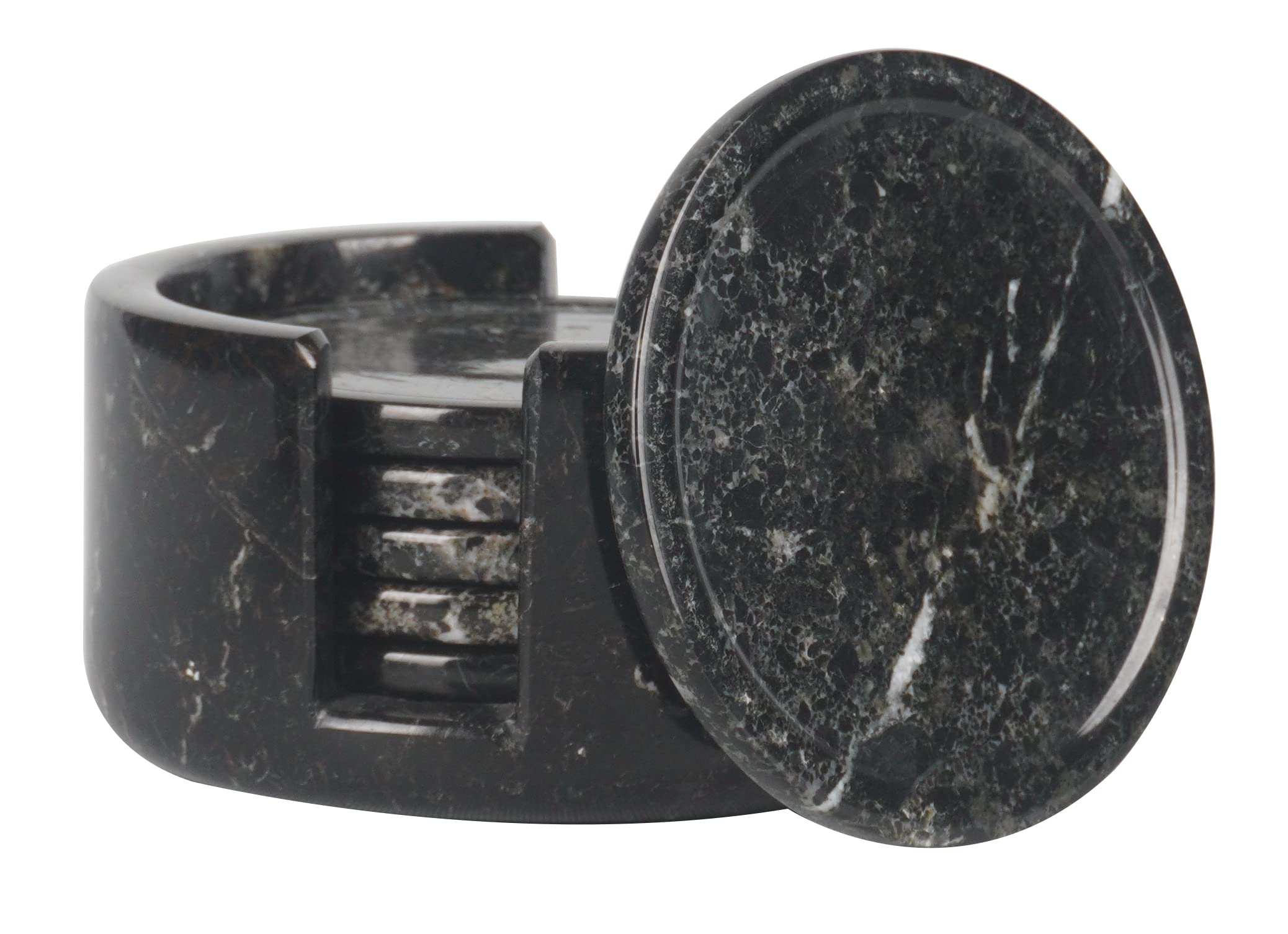 Radicaln Marble Coasters for Drinks 3.5 Inches Black Handmade Round Coaster Set for Warming Coffee Mug Office Coasters Set - Kitchen Caddy Drinkware