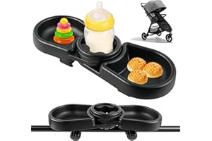 OGNWFUNK Snack Tray Compatible with Baby Jogger City Mini GT2 – BPA-Free 3-in-1 Stroller Snack Tray Attachment with Deep Cup Holders, Easy Installation, Fits Inward-Curved Handlebars