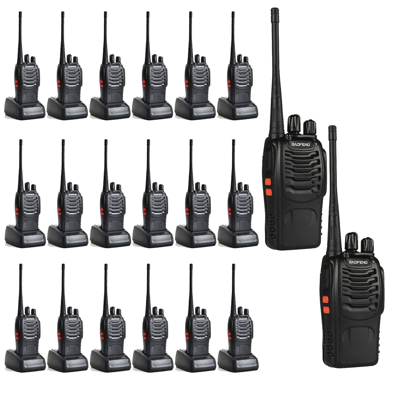 Photo 1 of BAOFENG BF-888S Walkie Talkie 20 Pack Walkie Talkies for Team Business School Long Range Rechargeable Handheld Radio (with Headset, 20 PCS)