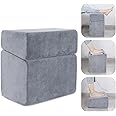 ROYALAY Adjustabl Foot Rest Under Desk for Office, High-Density Foam Foot Rest with 3 Adjustable Heights, Ergonomic Footrest with Washable Cover Suitable for Office, Home, Airplane, Travel(Gray)