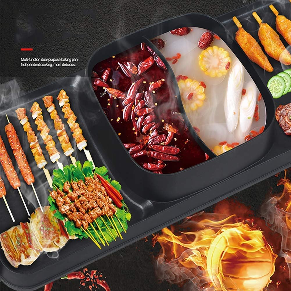 review FYLD Indoor Smoke Free Multifunction Electric Grill, 2200w Intelligent Temperature Control Barbecue Grill,Energy Saving,Easy to Clean Design,220v,62 cm X 25cm X 6cm H