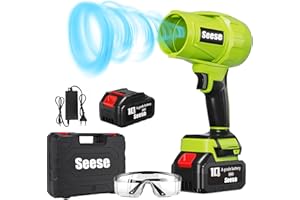 Seese Pro Blower,Seese Turbo Jet Blower 1000g,Cordless Leaf Blower,Ultra-Light 1200 CFM 200 MPH Handheld Leaf Blower,Long Runtime for Car, Lawn,Garage & Snow (1 * 10 Batteries)