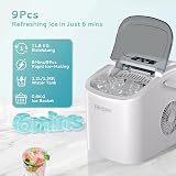 EUHOMY Countertop Ice Maker 9 Cubes in 6 Mins 2 Sizes 12kg/24h White view 2