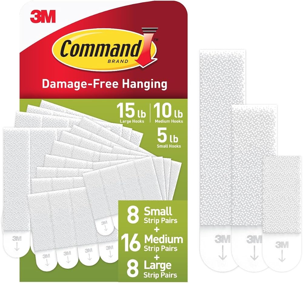 Command PH211-32NA PH203-18NA Assorted Picture Hanging Strips White Small