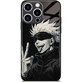 Six Eyes Anime Glass Case for iPhone 18 Pro Max &amp; 17 Pro Max, Protection | Mystic sorcerer gaze, vivid glossy back, soft black silicone bumper, shockproof grip