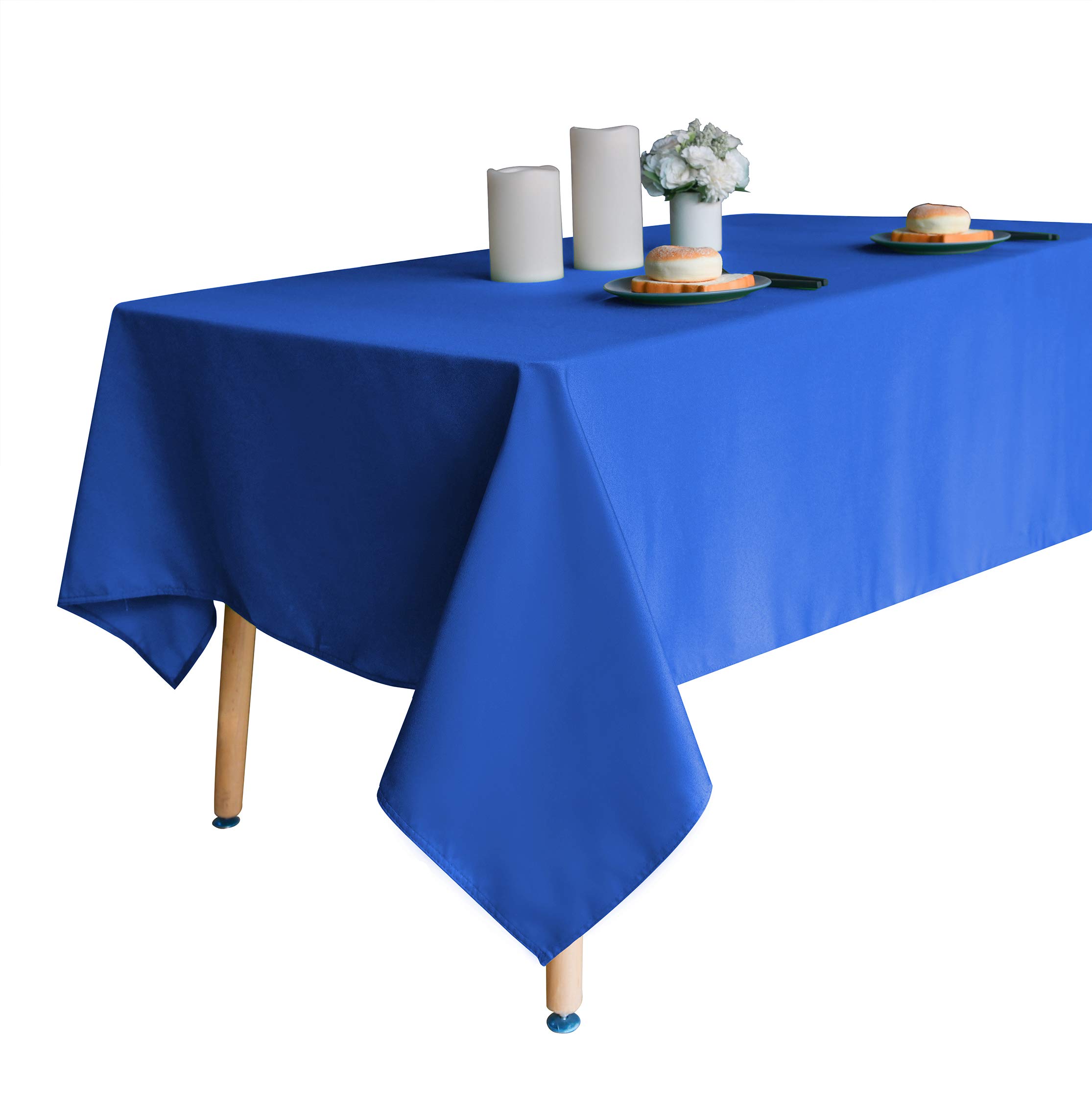 Obstal 210GSM Rectangle Table Cloth, Water Resistance Microfiber Tablecloth, Decorative Fabric Table Cover for Outdoor and Indoor Use (Royal Blue, 60 x 102 Inch)