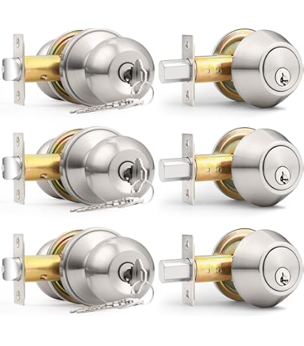 NU-SET Lock | Entry Single Cylinder Deadbolt Keyed Alike Lock & Lever
