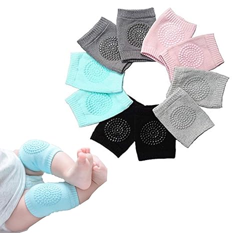SKYLIT Babys Elastic Soft Breathable Cotton Anti-Slip Knee Pads Elbow Safety Protector Pads for