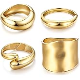 sailimue Chunky Gold Bangles Bracelets for Women - Non Tarnish 16K Gold Plated Cuff Bracelets Stack Hinged Open Bangle Trendy Jewelry Gifts