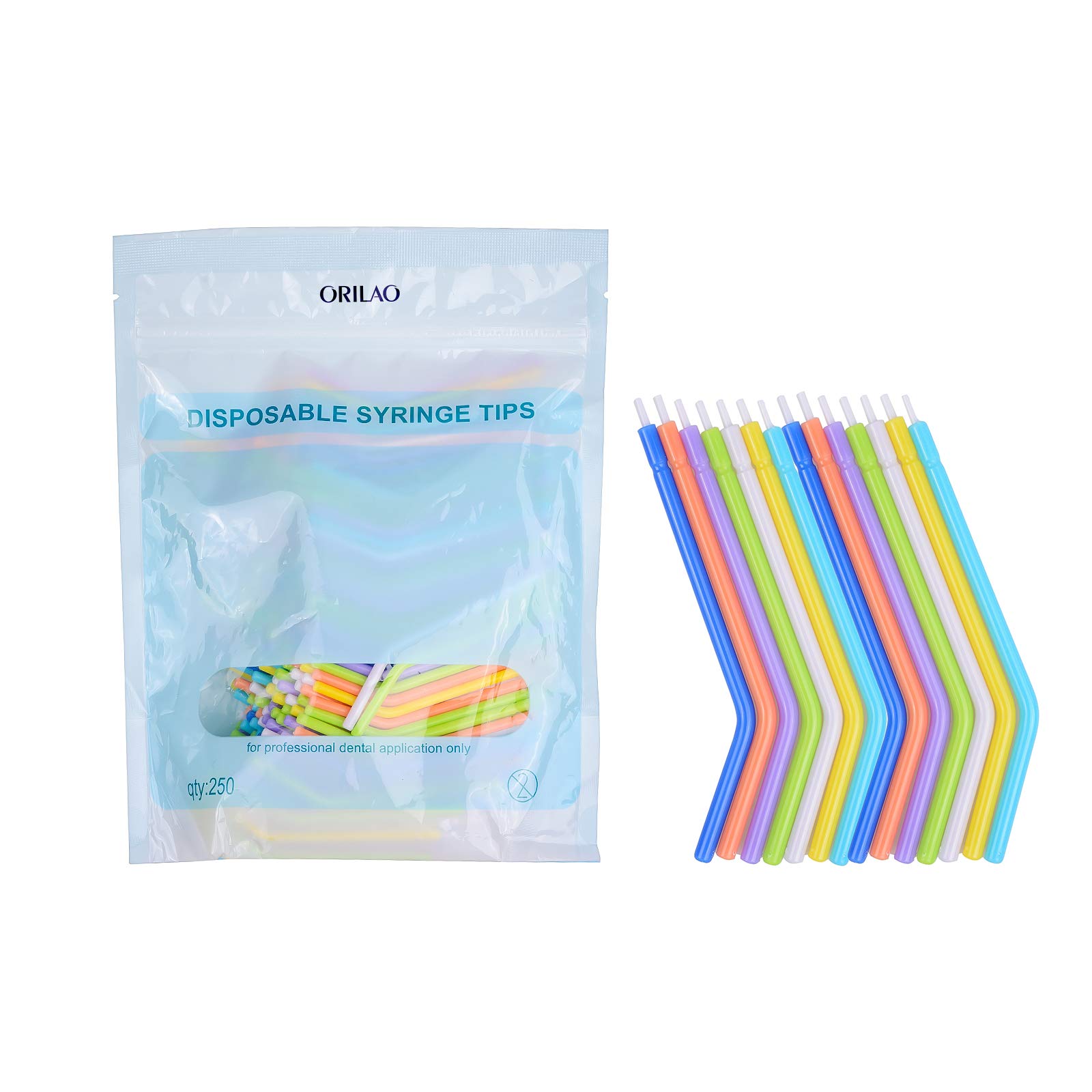 250PCS Disposable Colorful Air Water Spray Syringe Nozzles Spray Tips/Tubes For Lab Office Use