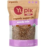Yupik Organic Super 6 Seeds Mix, 2.2 lb (35.2 oz), GMO-Free, Kosher, Vegan, Rich in Fiber, Nutritious Raw Snack & Topping, Wi