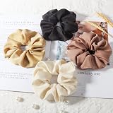 OWill 4Pcs Satin Hair Scrunchies Women Girls Premium Solid Color Ponytail view 6