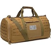 QT&QY 40L Military Tactical Duffle Bag For Men Sport Gym Bag Fitness Tote Travel Duffle Bag Training Workout Bag With Shoe Compartment Basketball Football Weekender Bag