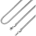 HZMAN Franco Chain for Men 3mm/4mm/5mm/6mm Stainless Steel Men's Chain Square Box Link Chain Necklace 16-30 Inch