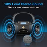 Hernido 6-in-1 Portable Boombox CD Cassette Player USB AUX FM Radio view 4