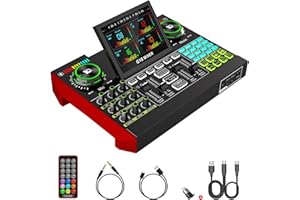 TENLAMP Podcast Equipment Bundle USB Audio Interface with Mixer, Multi-Channel Sound Board Voice Changer, Studio All-in-one XLR DJ Mixer for Phone PC Tik Tok Content Creator Kit Live Streaming Recording