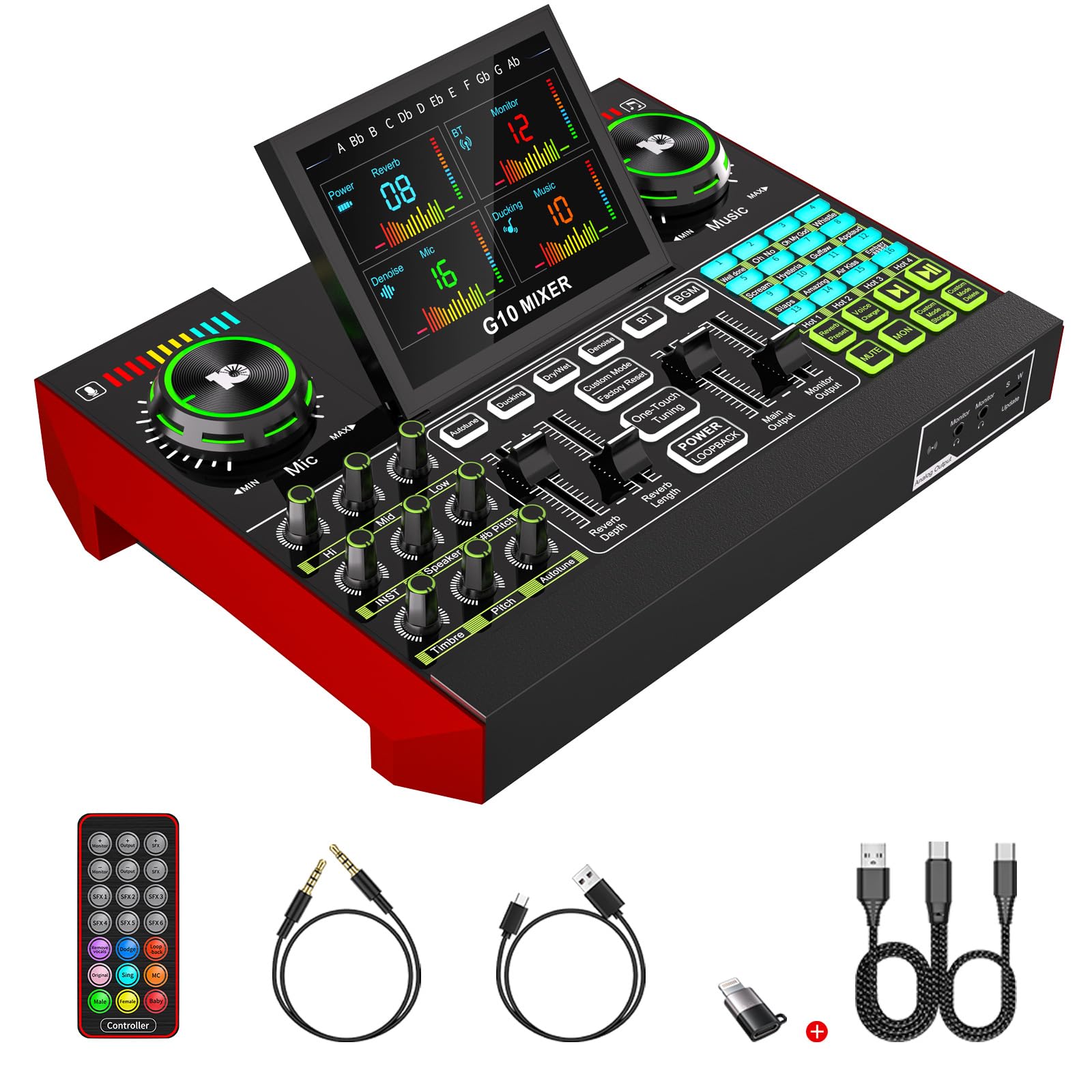 Photo 1 of Podcast Equipment Bundle USB Audio Interface with Mixer, Multi-Channel Sound Board Voice Changer, Studio All-in-one XLR DJ Mixer for Phone PC Tik Tok Content Creator Kit Live Streaming Recording