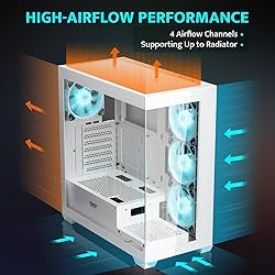 darkFlash ATX Mid-Tower PC Case, Pre-Install 4 PWM